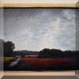 A01. Margaret Gerding signed landscape oil painting. 41”H x 65”d 